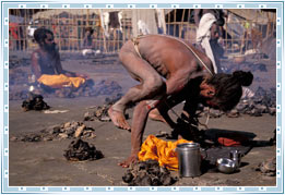Sadhu Doing Yoga in Varanasi